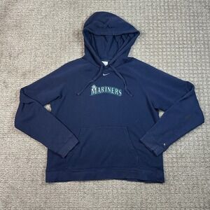 Nike Seattle Mariners Kids Hoodie Navy Blue MLB Pullover Sweatshirt Size L 12-14
